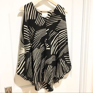 ⭐️ Addison Silk Cold Shoulder Abstract Stripe Blouse